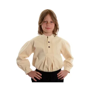 Mittelalter Kinderhemd Orilus in Beige Frontansicht