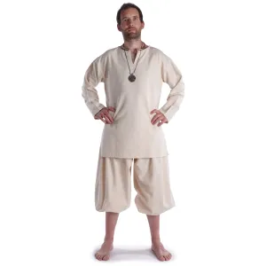 Mittelalter Tunika Hagen mittel in Beige Frontansicht