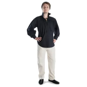 Mittelalterhose Baumwolle Herren beige braun schwarz mit Hosentasche