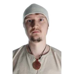 Wikinger Kappe Fafnir in Beige Frontansicht