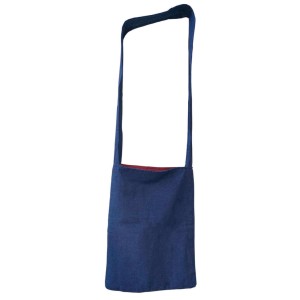 Mittelalter Tasche Iring aus Baumwolle in Blau-Rot Frontansicht