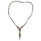 Wikinger Halskette Birkhilt mit Talisman Phurpa aus Messing in Goldgelb Frontansicht