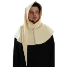 Mittelalter Gugel Aldrian in Beige Frontansicht
