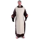 Skapulier - Ueberwurf seitlich zum Schnüren schwarz oder naturbeige 144 cm lang