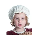 Mittelalter Kinderhaube Florie aus Baumwolle in Beige Frontansicht