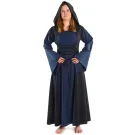 Mittelalter Kleid Liebgart in Blau-Schwarz Frontansicht