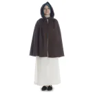 Mittelalter Umhang Virginal in Braun Seitenansicht