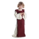 Mittelalter Kinderkleid Alyze (Set) in Beige-Rot Frontansicht