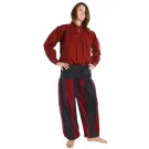 Mittelalterhose Piratenhose Damen in grün-schwarz - Frontansicht