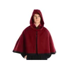 mittelalterliche Pelerine mit Gugel aus Wollfilz in rot und braun