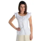 mittelalter bluse mit schnürung ärmellos natur-beige - Frontansicht