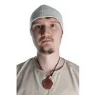 Wikinger Kappe Fafnir in Beige Frontansicht