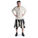 Landsknecht Hose Morold in Schwarz-Beige Frontansicht