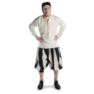 Landsknecht Hose Morold in Schwarz-Beige Frontansicht