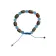 Mittelalter Armband Iblis mit Mosaiksteinen aus Messing-Glassteine in Permutfarben bunt Rot-Türkis Frontansicht