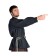 Mittelalter Schnürhemd Klingsor in Schwarz Seitenansicht