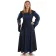 Mittelalter Kleid Liebgart in Blau-Schwarz Frontansicht 2
