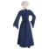 Mittelalter Kleid Amurfina in Blau Rückansicht