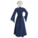 Mittelalter Kleid Amurfina in Blau Rückansicht