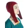 Mittelalter Haube Amurelle in Rot Seitenansicht