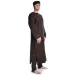 Mittelalter Tunika Hagen lang in Braun Seitenansicht