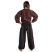 Mittelalter Hose Isolde in Schwarz-Braun Rückansicht