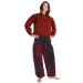 Mittelalter Hose Isolde in Schwarz-Rot Frontansicht