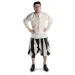 Landsknecht Hose Morold in Schwarz-Beige Frontansicht