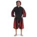Landsknecht Hose Morold in Schwarz-Feuerrot Frontansicht