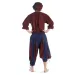 Landsknecht Hose Morold in Blau-Rot Rückansicht 2
