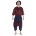 Landsknecht Hose Morold in Blau-Rot Frontansicht 3